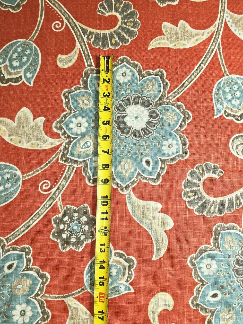 Braemore Floral Print Upholstery fabric in Coral and Teal About 2 Yards 54" Wide - Picture 4 of 8